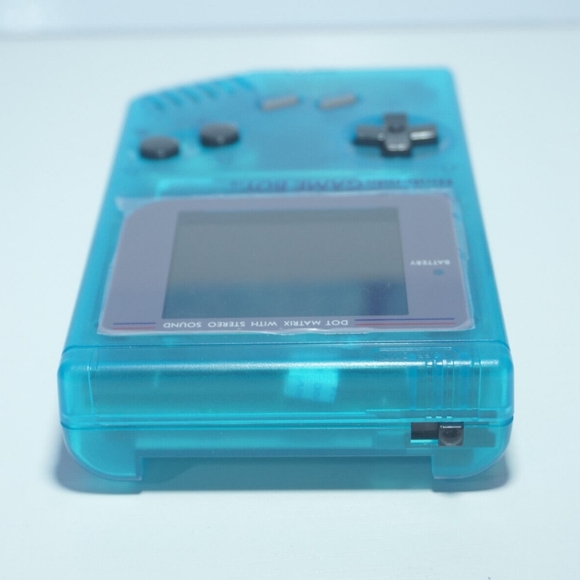 Transparent Clear Ocean Blue Game Boy (DMG-01) with 36 Color Backlit IPS Screen - Picture 7 of 8